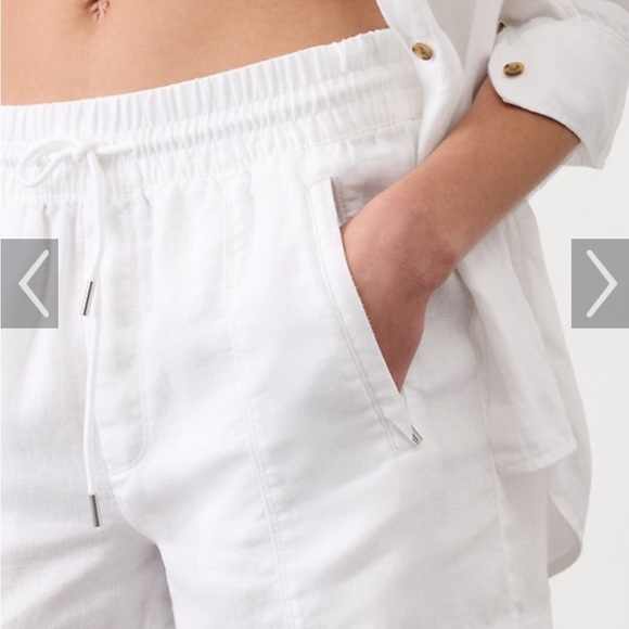 NWT Athleta White Retreat Linen Shorts - Picture 2 of 4